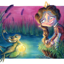 Frog&Princess. Traditional illustration, Fine Arts, and Painting project by Henar Jiménez - 02.05.2018
