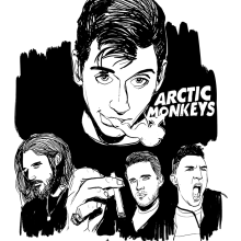 Arctic Monkeys Music Pill. Ilustração tradicional projeto de Aaron Arnan - 01.06.2017