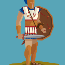 Guerrero Aqueo. Traditional illustration, Character Design, and Vector Illustration project by Daniel Diaz Estrada - 02.07.2018