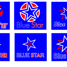 Logotipos Blue Star. Un proyecto de Diseño, Br, ing e Identidad, Consultoría creativa, Diseño editorial, Diseño gráfico, Diseño Web, Cop y writing de Miguel García - 14.02.2018