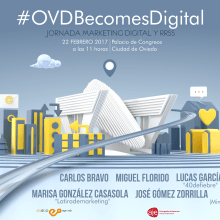 Cartel 'Ovd Becomes Digital'. Un proyecto de Diseño gráfico de Catuxa Barreiro - 16.02.2018