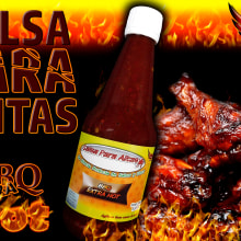 Diseño de etiqueta de producto, y cartel publicitario. SALSA PARA ALITAS "Macs Hot Sauce" Familia de sabor: BBQ. Advertising, and Product Design project by marcebbueno - 12.20.2016