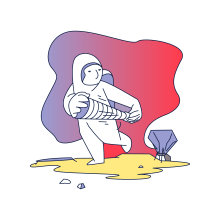 astronauta. Traditional illustration, and Vector Illustration project by Alejandro González Osés - 02.19.2018