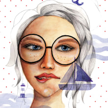 Retrato ilustrado en acuarela. Un proyecto de Ilustración tradicional de Esther Piqueres López - 10.02.2018