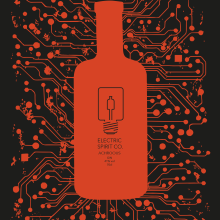 Electric Spirit advertisement image. Design gráfico projeto de Hannah Botma - 15.01.2018