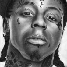 Dibujo Lil Wayne. Ilustração tradicional projeto de Wilson Angulo - 28.02.2018