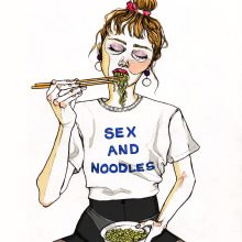 Sex & Noodles. Un proyecto de Diseño, Ilustración, Moda, Bellas Artes y Diseño gráfico de elena macías - 02.12.2017