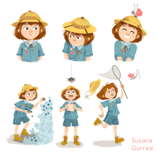 Exploradora. Traditional illustration, Character Design, and Children's Illustration project by Susana Gurrea - 08.12.2017