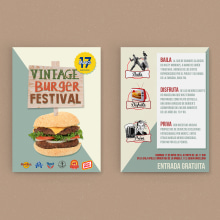 Gráfica publicitaria - Vintage Burger Festival. Advertising, and Graphic Design project by Mark Zednan - 10.09.2017