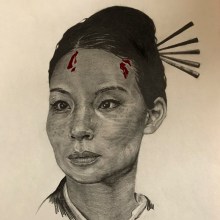 Retrato a lápiz de Lucy Liu . Traditional illustration, Fine Arts, and Film project by Sofía HG - 03.16.2018