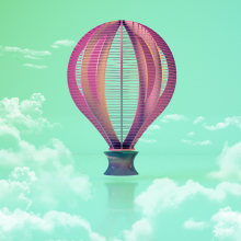Balloon Sky. Traditional illustration, and 3D project by Marc Bupe - 03.21.2018