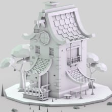 Low Poly Architecture. Traditional illustration, and 3D project by Erik Gonzalez - 03.26.2018