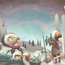 Eskimo village. Un proyecto de Ilustración tradicional de Evelt Yanait - 04.02.2018