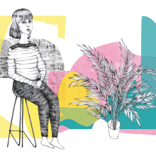 señoras y plantas. Traditional illustration project by Cheles Martínez Reig - 04.14.2016