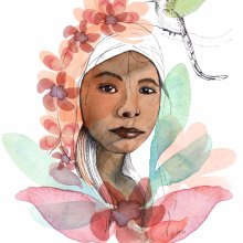 Niña Indígena Colombiana. Projekt z dziedziny Trad, c i jna ilustracja użytkownika Andrea Acevedo - 16.04.2018