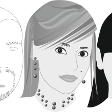 Dibujos de rostros. Ilustração vetorial projeto de Mora Adrico - 31.12.2009