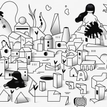 "Last Frontier" ilustración extraída de la colección "Otros Mundos" ©Hugo Giner 2018.. Un proyecto de Diseño, Ilustración tradicional, Bellas Artes, Diseño gráfico e Ilustración vectorial de Hugo Giner - 19.04.2018