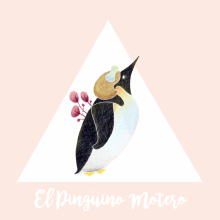 El Pingüino Motero. Traditional illustration project by Sandra Méndez Barrio - 04.23.2018