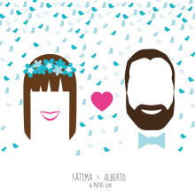 Invitaciones de boda y cuadros de firmas. Un proyecto de Diseño y Diseño gráfico de Ana Alvarez melchor - 03.06.2015