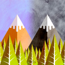 Twin Peaks, Flat Design.. Traditional illustration project by Carlos Vargas Gutiérrez - 05.03.2018