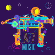  Jazz Music Poster. Traditional illustration, Vector Illustration, Creativit, Poster Design, and Digital Illustration project by Andrés Del Valle - 05.05.2018