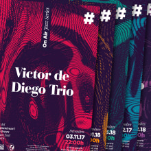 On Air Jazz Series. Design, Direção de arte, Design gráfico, Tipografia, e Design de cartaz projeto de Victor Riba Campi - 07.05.2018