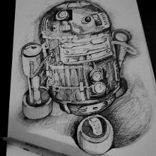 Robottos Steampunks. Ilustração tradicional, e Desenho projeto de Liliana Lista - 21.05.2018