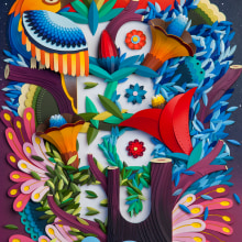 YOROKOBU APRIL 2017 COVER. Ilustração tradicional, Direção de arte, Artesanato, e Papercraft projeto de Dani de Julio - 30.03.2017