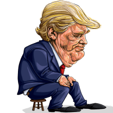 Caricatura de Donald Trump. Traditional illustration, Painting, Drawing, and Digital Illustration project by hrespinosa88 - 05.26.2018