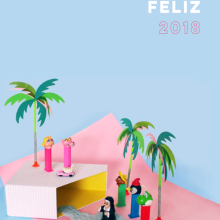 Postal Feliz 2018. Fotografia, Direção de arte, Design de cartaz, e Fotografia do produto projeto de Isabel García - C. Vallbona - 12.12.2017