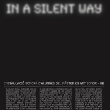 Póster Para - Muestra Sonora "In a silent way" en Convent de Sant Agustí - Barcelona. Un proyecto de Diseño de Javier Rojas - 01.06.2018