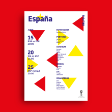 Cartel para España para el Mundial de Rusia 2018. Design editorial, Design gráfico, e Tipografia projeto de Guillermo Castañeda - 15.06.2018