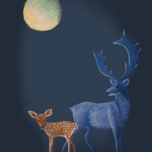 Noche sin luces - ilustración con lápices de color con Mercedes de Bellard. Ilustração digital projeto de Melhinda Hell Heaven - 23.06.2018
