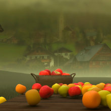Fruits & Gravity. 3D Animation project by Teresa Lozano Pastor - 06.26.2018