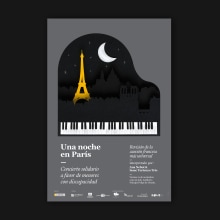 Una noche en París. Un proyecto de Diseño gráfico, Papercraft y Diseño de carteles de Adrián Heras - 26.06.2018