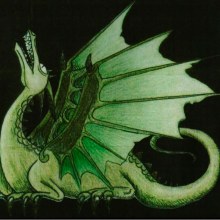 Dragon verde. Un proyecto de Ilustración tradicional, Diseño de personajes y Dibujo de Marcela Nuñez - 14.07.2018