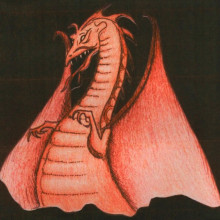 Dragon Rojo. Un proyecto de Ilustración tradicional, Diseño de personajes y Dibujo de Marcela Nuñez - 14.07.2018