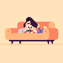 Ways to Chill at Home. Un projet de Animation, Illustration vectorielle, Animation 2D et Illustration numérique de Carolina Contreras - 17.07.2018