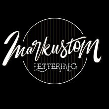 Markustom Lettering Brand. Un proyecto de Diseño, Br, ing e Identidad, Diseño gráfico, Naming, Lettering y Diseño de logotipos de Markus Riambau - 18.07.2018