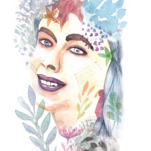 Retrato ilustrado en acuarela. Un proyecto de Diseño de Flor Ampudia - 18.07.2018