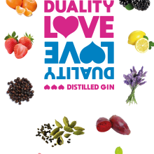 Duality LOVE Distilled Gin. Un proyecto de Diseño gráfico de Richard A. Diaz Jimenez - 10.07.2018