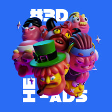 3D Heads. Traditional illustration, 3D, and Character Design project by Oscar Moctezuma - 07.31.2018