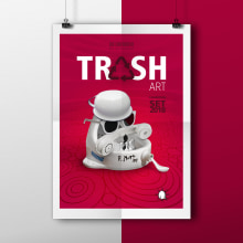 TRASH ART Exhibtion. Un proyecto de Dirección de arte y Diseño gráfico de Ivan Spacek - 01.08.2018