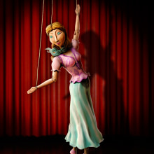 Marioneta de bailarina. Ilustração tradicional, 3D, Animação, Design de personagens, e Concept Art projeto de Alicia González Condado - 11.08.2018