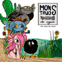 Monstruos de agua. Traditional illustration, Character Design, and Comic project by Venisa Del Aguila - 08.13.2018