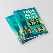 Festa Major Horta 2018. Ilustração tradicional, e Design gráfico projeto de Marta Portales - 21.08.2018