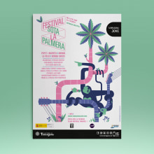 Festival sota la palmera 2018. Un proyecto de Ilustración, Diseño gráfico, Ilustración vectorial e Ilustración digital de Júlio Aliau - 15.06.2018