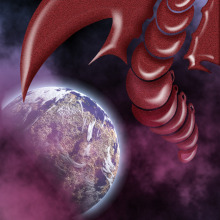 Cosmic dragon. Ilustração tradicional projeto de zoor_marte - 29.08.2018