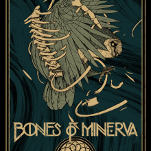 Bones of Minerva T-shirt design. Un proyecto de Diseño e Ilustración tradicional de Álvaro Cubero González - 10.10.2017