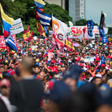 Marcha a favor de medidas económicas del gobierno de Nicolás Maduro en Caracas. Fotografia projeto de salgado_marcos - 21.08.2018